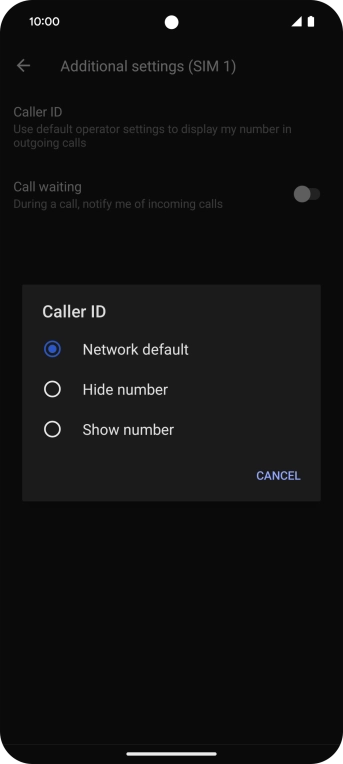 Press Show number to turn on caller identification.