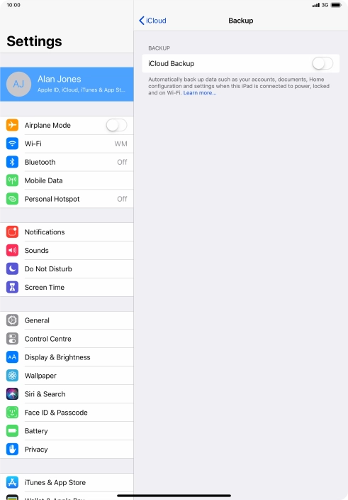Press the indicator next to 