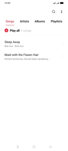 Press the required category and go to the required audio file.