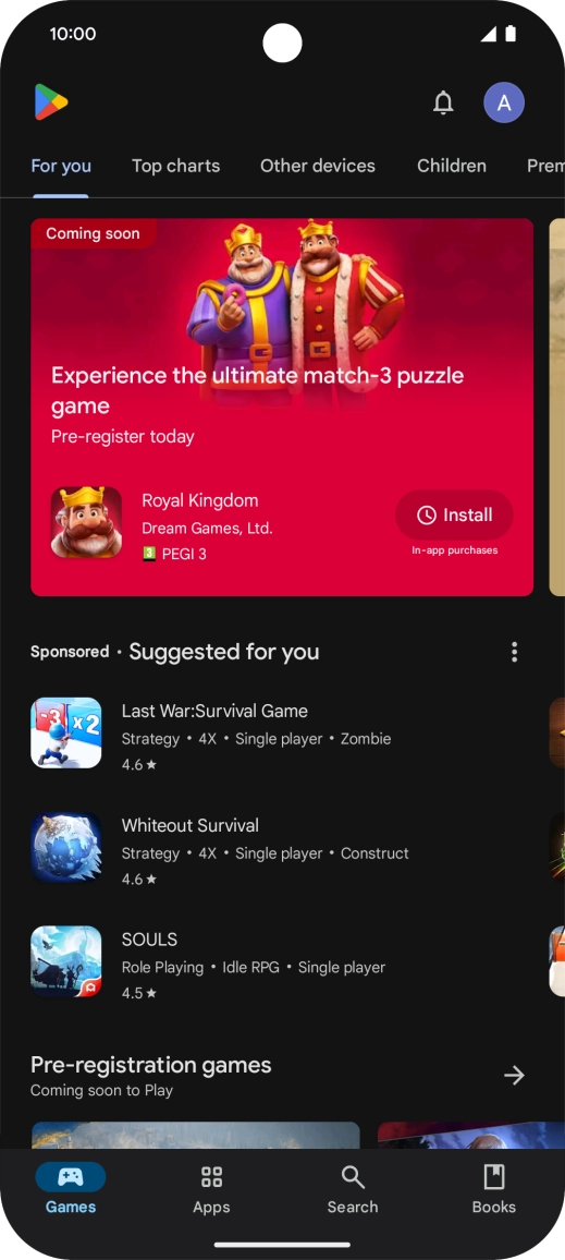 Press the profile icon.