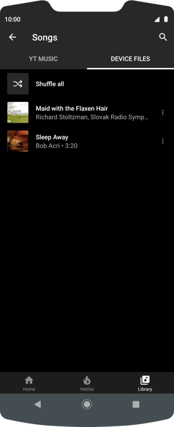 Press the required audio file.