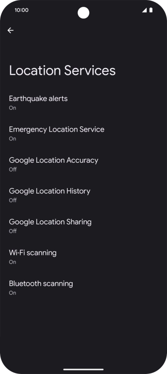 Press Google Location Accuracy.