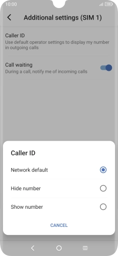 Press Show number to turn on caller identification.