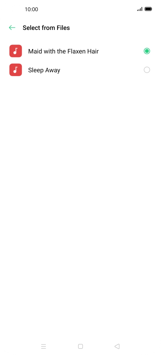 Once you've found a ring tone you like, press the Return key.