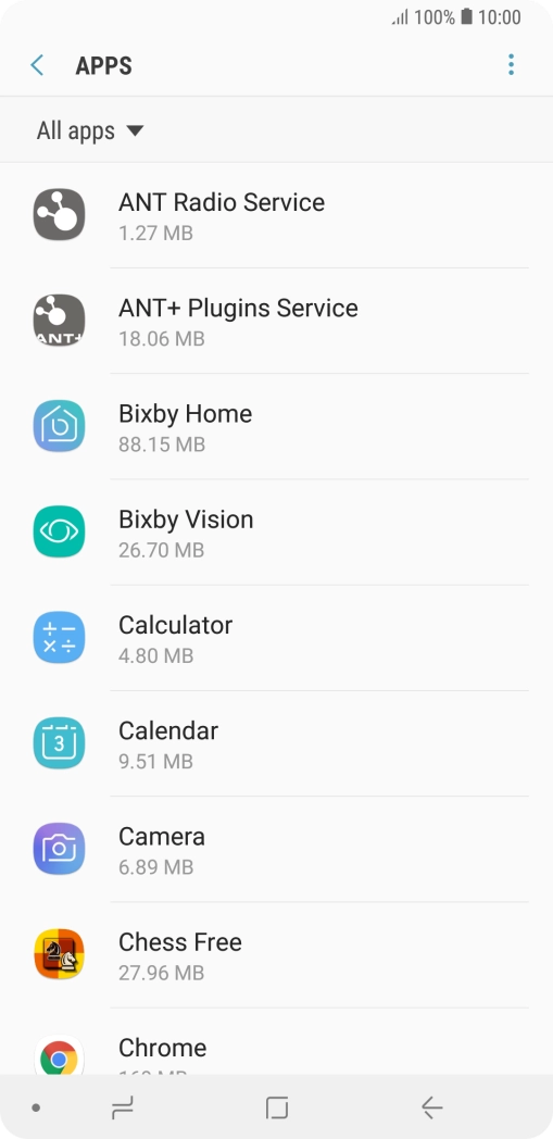 Press the required app.