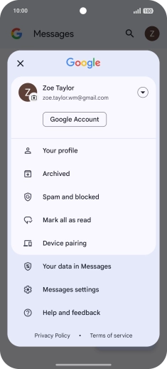 Press Messages settings.