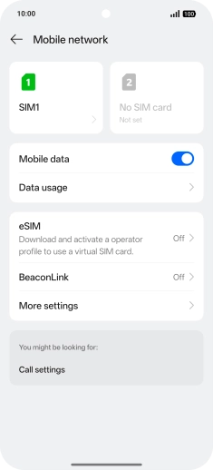 Press the name of the SIM.