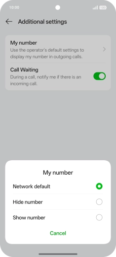 Press Show number to turn on caller identification.