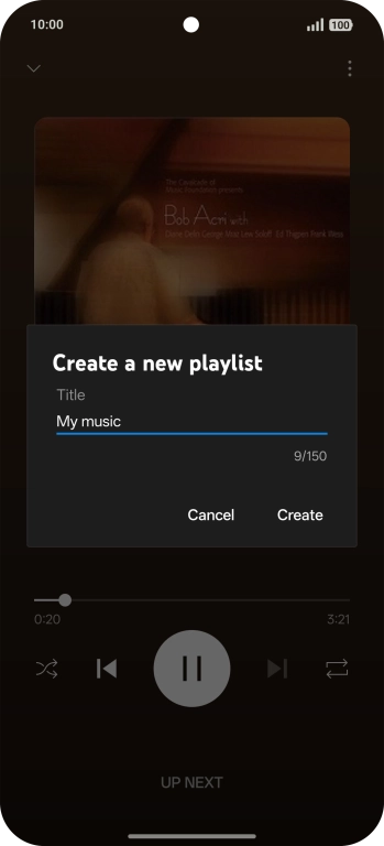Key in a name for the playlist and press Create.