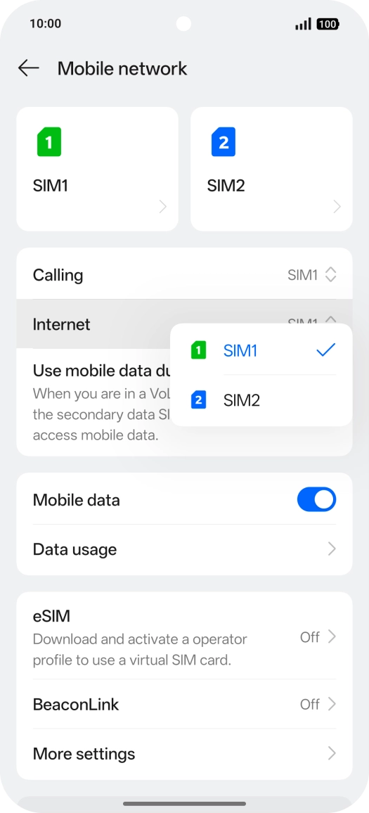 Press the required price plan.