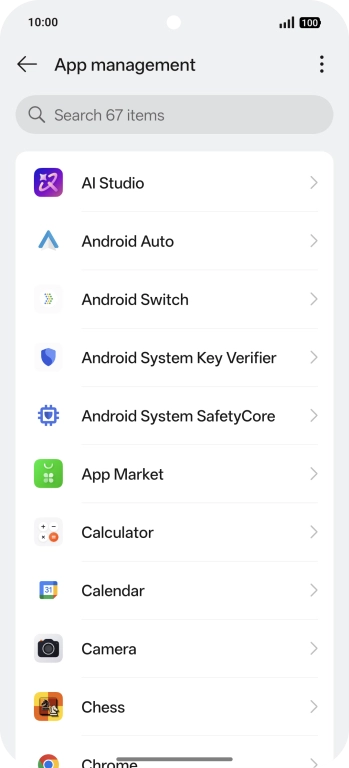 Press the required app.