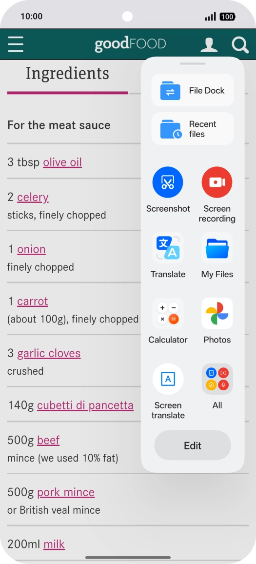 Press Screen translate.