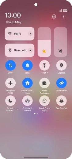 Press the settings icon.