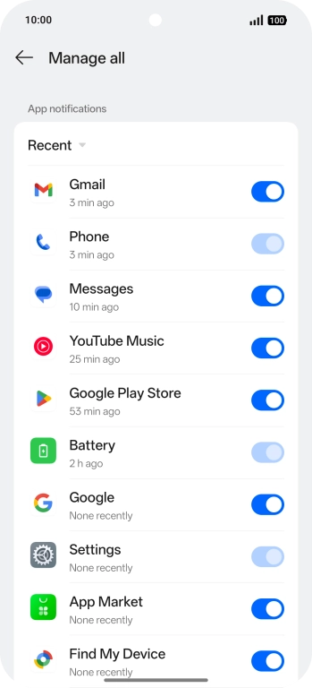 Press the drop down list.