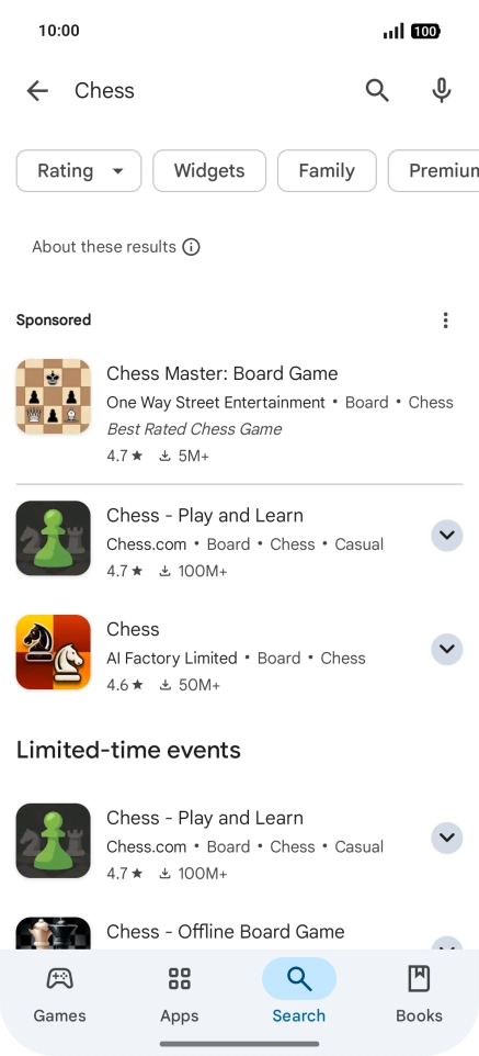 Press the required app.