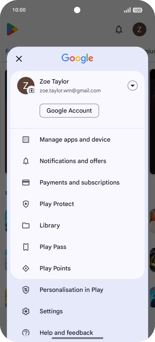 Press Manage apps and device.
