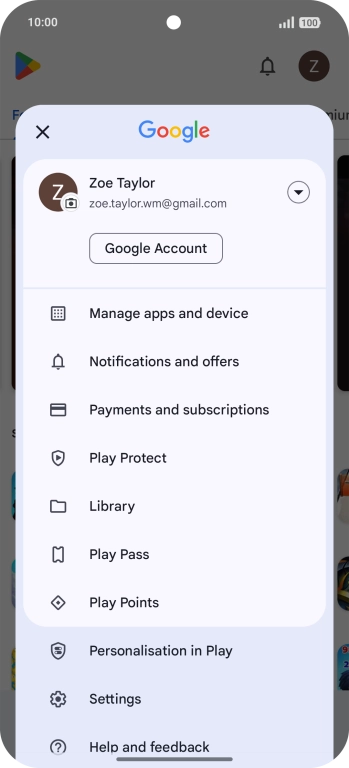 Press Manage apps and device.