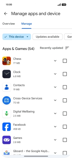Press the required app.