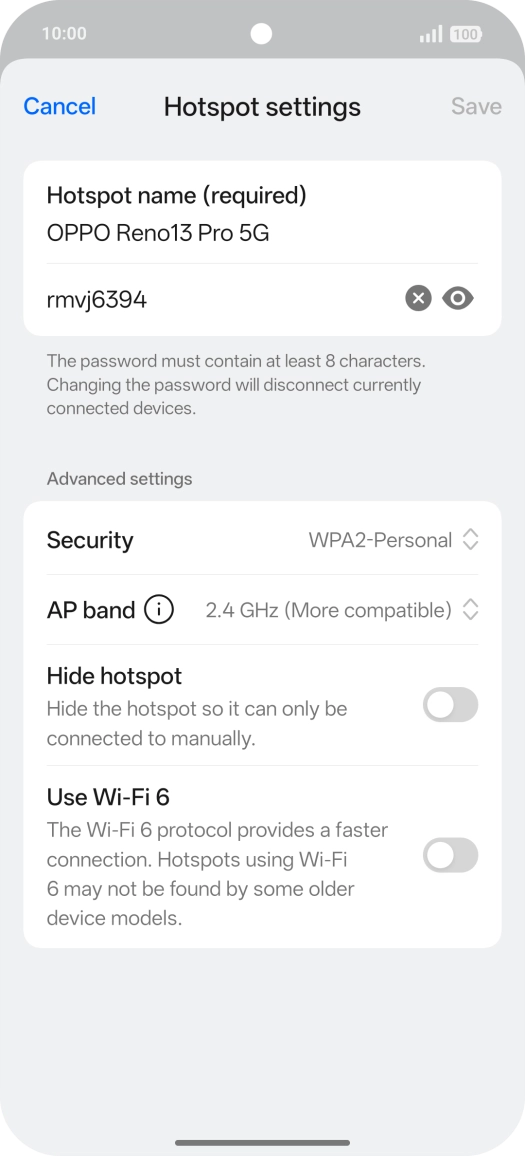 Press the field below 