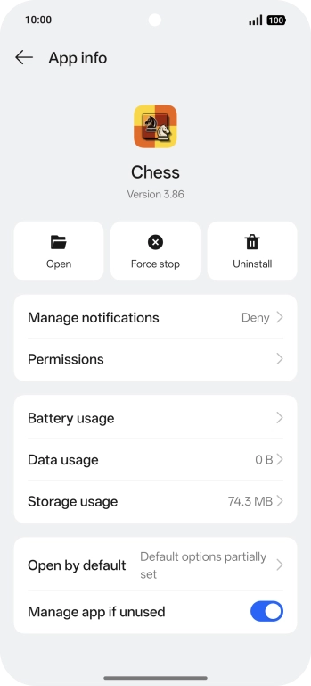 Press Storage usage.