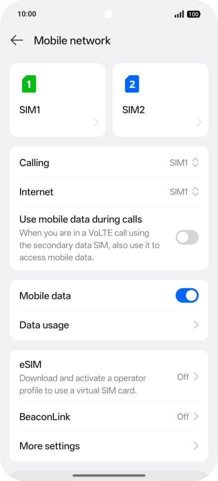 Press the required price plan.