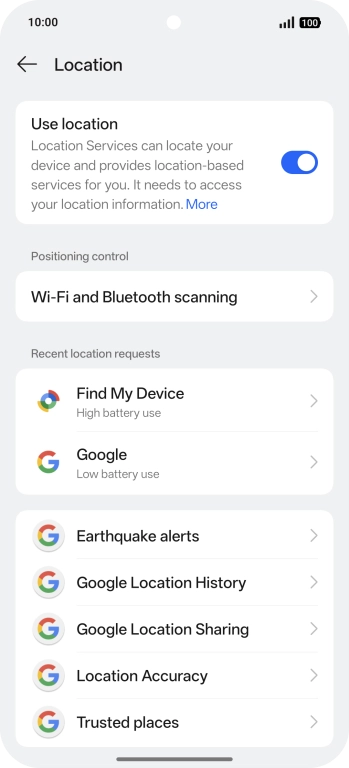 Press Location Accuracy.