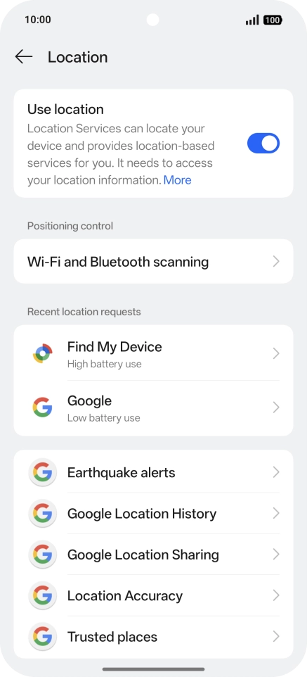 Press Location Accuracy.