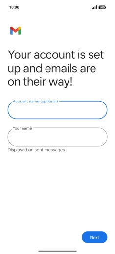 Press Your name and key in the required sender name.