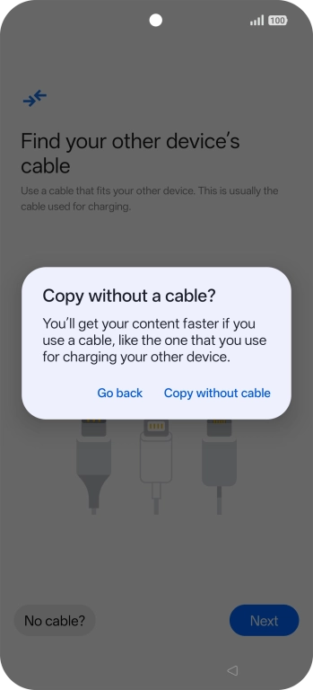 Press Copy without cable.