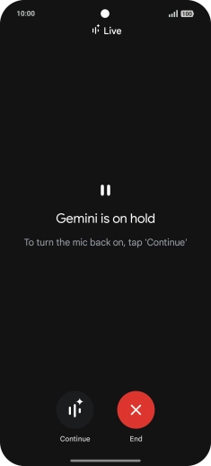 To resume the conversation, press the resume icon.