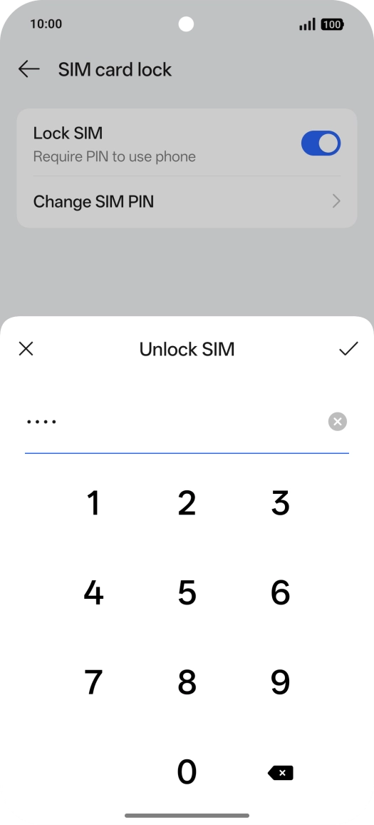 Key in your PIN and press the confirm icon. The default PIN is 1111.