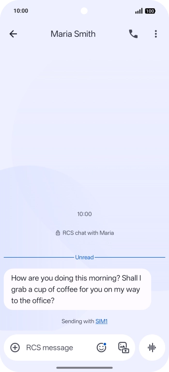 Select an existing conversation or create a new message and slide your finger left starting from the top right side of the screen.