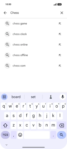 Key in the name or subject of the required app and press the search icon.
