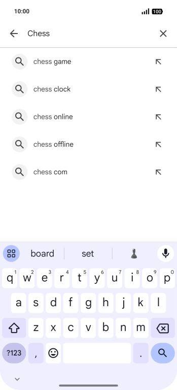 Key in the name or subject of the required app and press the search icon.