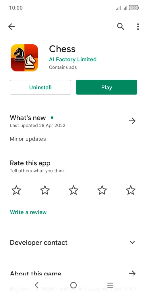 Press Uninstall.
