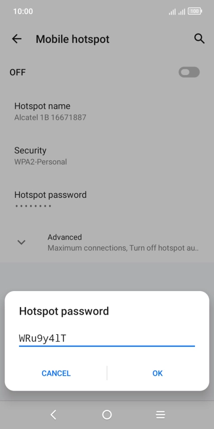 Key in the required password and press OK.