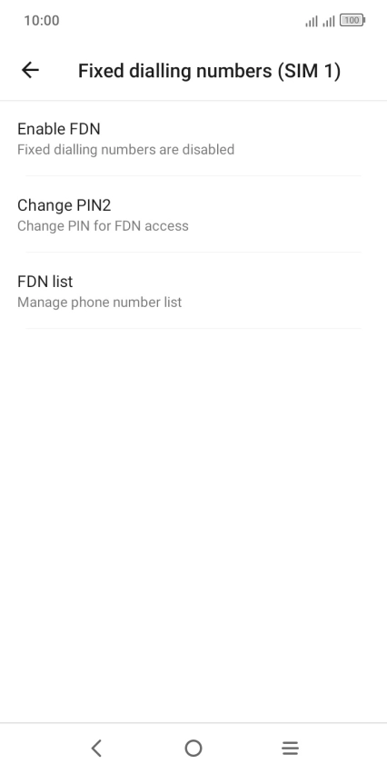 Press Enable FDN.