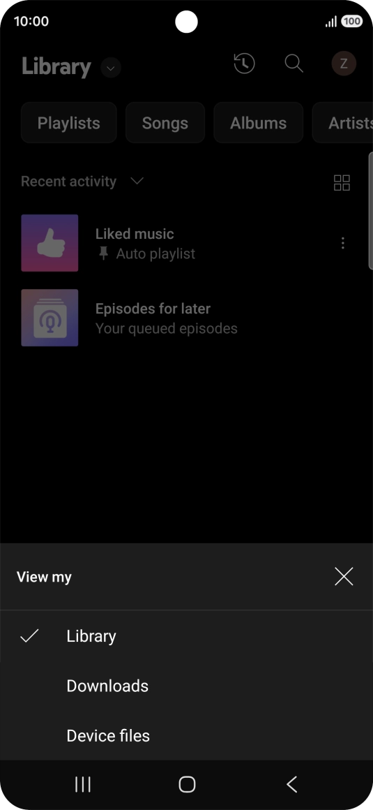 Press the required category and go to the required audio file.