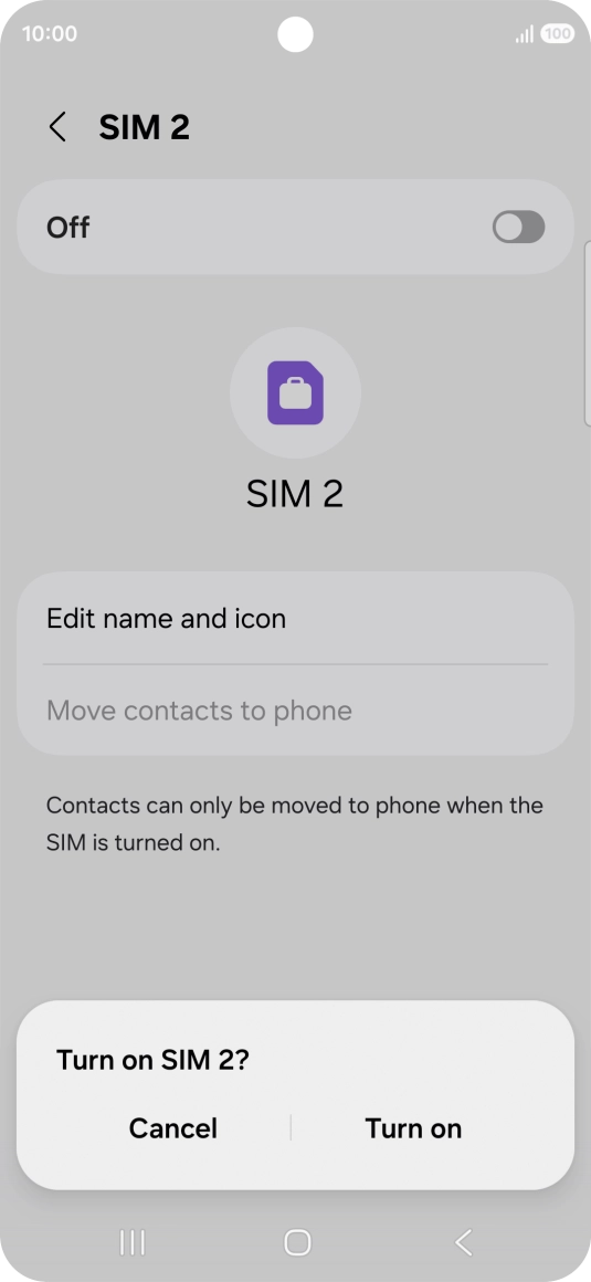 If you turn on use of the price plan, press Turn on.