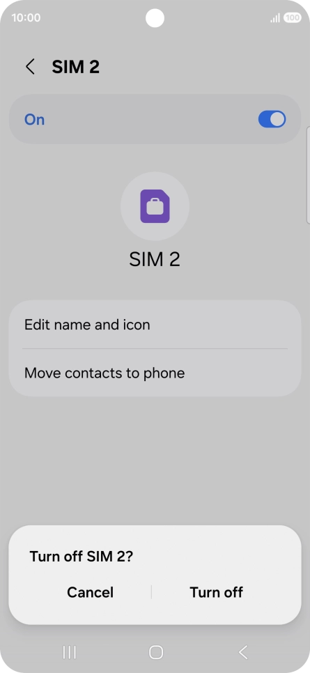 If you turn off use of the price plan, press Turn off.