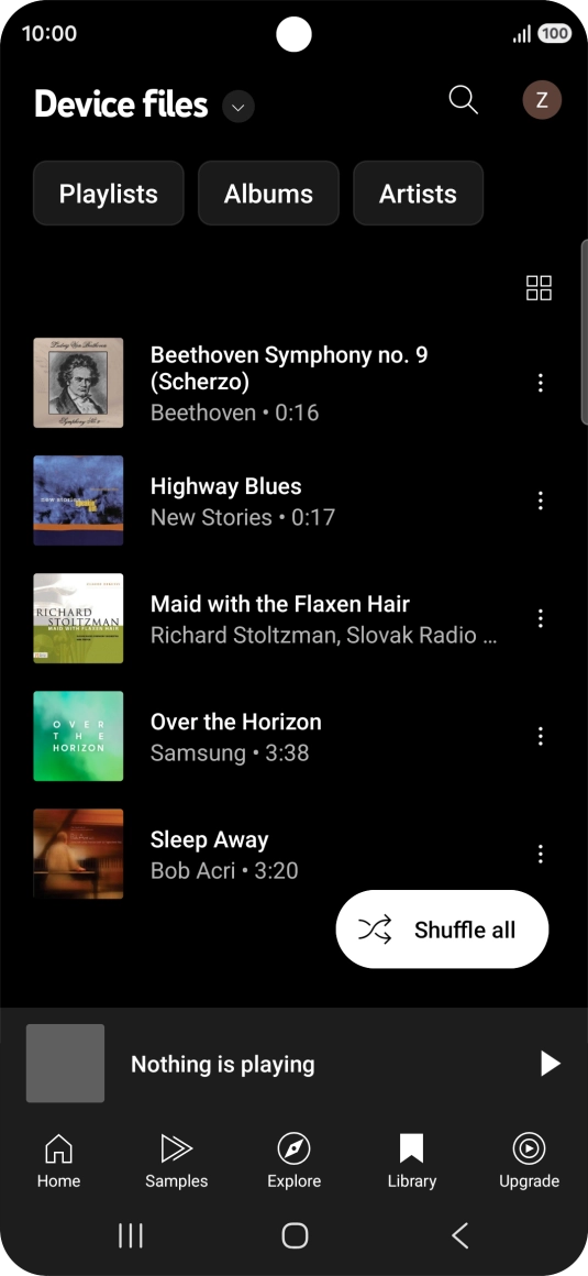 Press the required audio file.