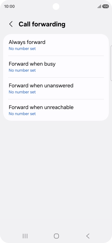 Press the required divert type.