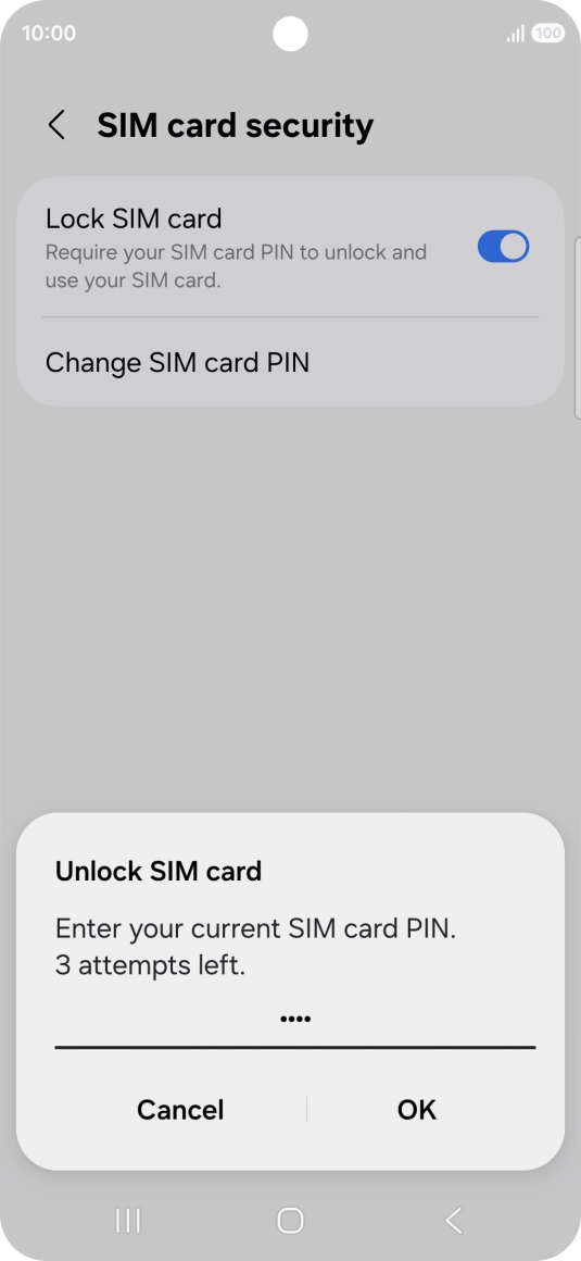 Key in your PIN and press OK. The default PIN is 1111.