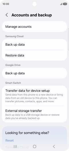 Press Manage accounts.