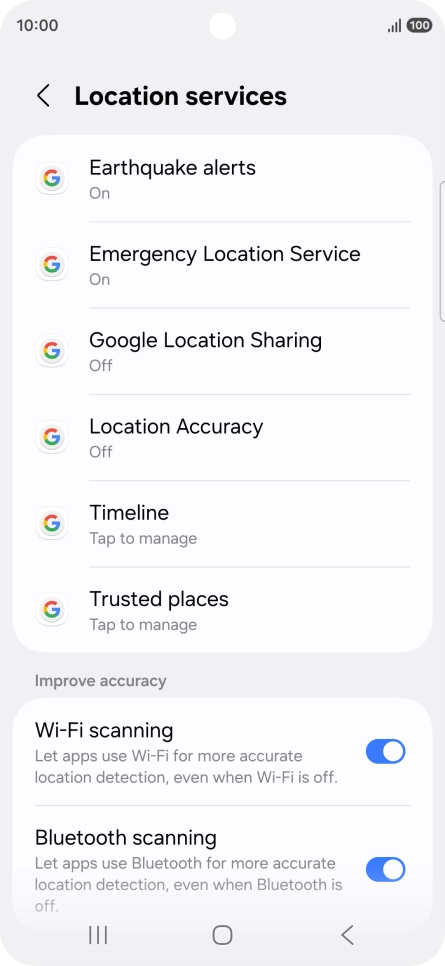 Press Location Accuracy.