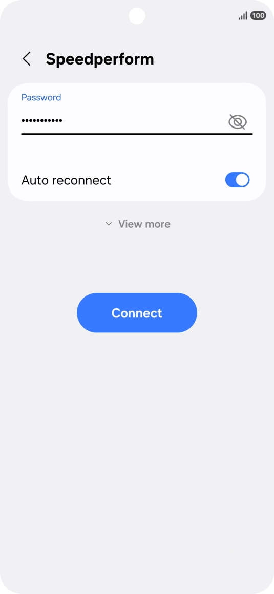 Key in the password for the Wi-Fi network and press Connect.