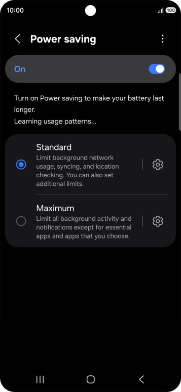 Press the indicators next to the required settings.
