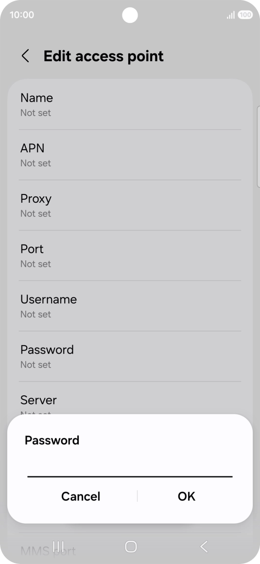 Key in secure and press OK.
