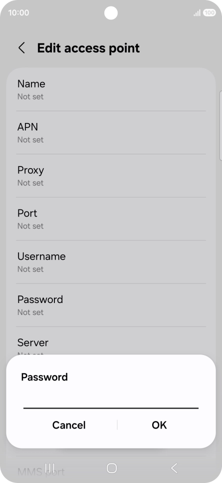 Key in secure and press OK.