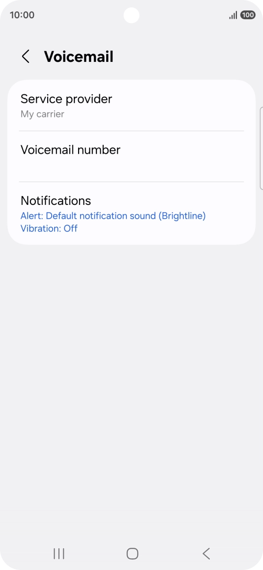 Press Voicemail number.